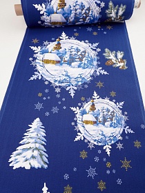 Дорожка "Накануне Рождества", ш.0.5м, хлопок-100%, 226гр/м.кв, раппорт 64см
