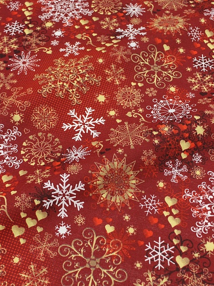 Рогожка "Парад снежинок", ш.1.5м, хлопок-100%, 165гр/м.кв