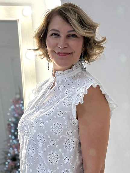 Блуза из Шитья "Цветочные ромбики" 