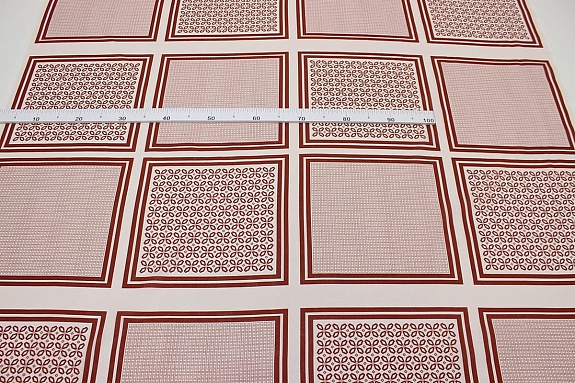 Ситец Крой носовых платков "Дамиан" цв.т.терракотовый, ш.1.35м, хлопок-100%, раппорт 63,5см