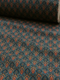 Хлопколен "Алтынай" цв.морская волна, ш.1.5м, лен-20%, хлопок-80%, 170гр/м.кв