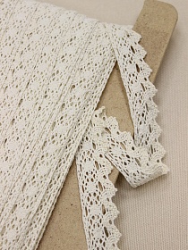 Кружево цв.суровый, ш.25мм, хлопок-90%, п/э-10%, рис.117/3