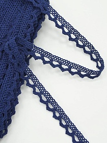 Кружево цв.т.сине-фиолетовый, ш.10мм, хлопок-90%, п/э-10%, 10м, рис.075/24