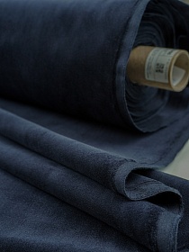 Бархат Премиум "Элит" цв.Чернильно-синий, ш.1.45м, хлопок-100%, 260гр/м.кв