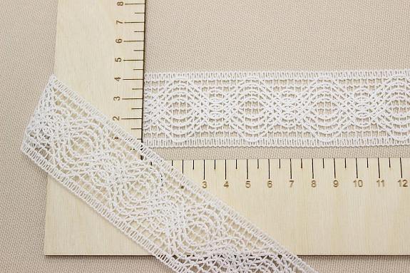Кружево цв.молочный, ш.40мм, хлопок-84%, п/э-16%