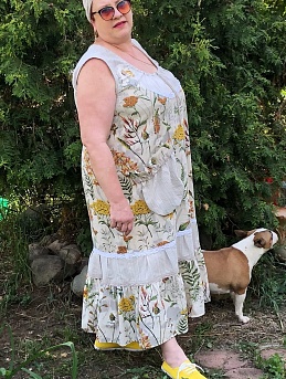 Летнее платье из полульна "Цветущий луг"