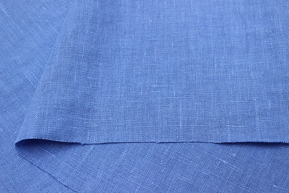 Лен костюмный с эффектом мятости цв.Насыщенный голубой, ш.1.45м, лен-100%, 250гр/м.кв