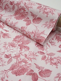 Сатин "Античные розы" цв.розовый, ш.1.6м, хлопок-100%, 110гр/м.кв