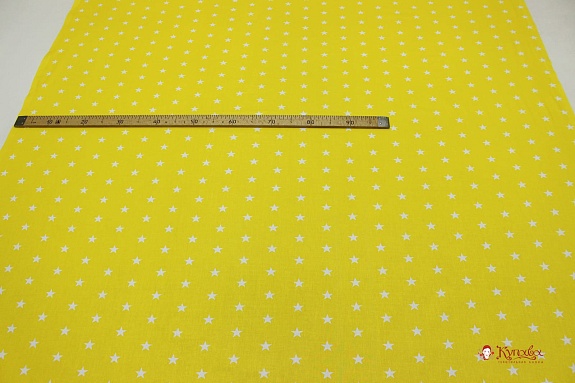 Бязь "Звездочки на желтом", СОРТ2, ш.1.5м, хлопок-100%, 120гр/м.кв