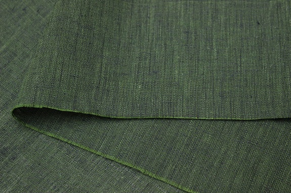 Лен сорочечный цв.Болотная зелень/чернильный флер меланж, ш.1.5м, лен-100%, 125гр/м.кв