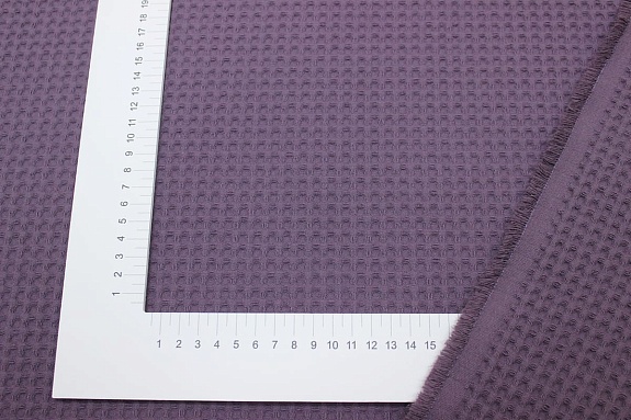 Вафельное премиум-полотно "Italy" цв.Лилово-фиолетовая дымка, ш.1.5м, хлопок-100%, 240гр/м.кв