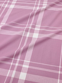 Вареный (стираный) хлопок "Комбинированная клетка" цв.т.сиренево-розовый, ш.2.52м, хл-100%