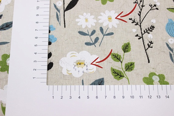 Полулен поэма "Цветущее поле" (на суровом), СОРТ2, ш.1.5м, лен-30%, хл-70%, 140гр/м.кв