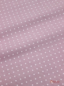 Теплый хлопок "Белый горох (2мм) на розовой дымке", ш.1.49м, хлопок-100%, 140гр/м.кв