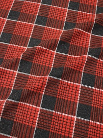 Мерный лоскут Фланель "Красно-черная клетка", ш.1.5м, хлопок-100%, 175гр/м.кв