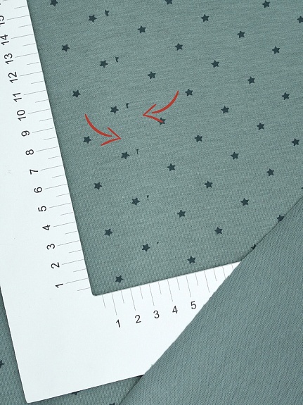 Трикотаж Кулир.гладь "Звездочки" цв.темно-голубая ель, ш.1.96м (0,98м*2), Карде, хлопок-100%,145гр/м.кв