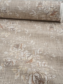 Ткань Дак "Цветочное спокойствие" цв.бежевый, ш.1.8м, хлопок-65%, п/э-35%, 210гр/м.кв