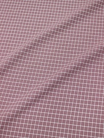 Пестрядь "Средняя клетка на светло бруснично-лиловом", ш.1.4м, хлопок-95%, п/э-5%, 140гр/м.кв
