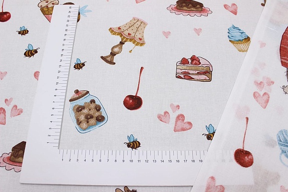 Перкаль "Ароматное чаепитие", ш.1.5м, хлопок-100%, 105гр/м.кв