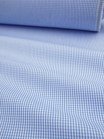 Пестроткань сорочечная "Микроклетка" цв.голубой, ш.1.45м, хлопок-100%, 100гр/м.кв