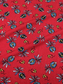 Штапель "Ямина" цв.красный, ш.1.45м, вискоза-100%, 100гр/м.кв