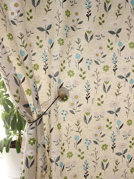 Полулен поэма "Цветущее поле" (на суровом), СОРТ2, ш.1.5м, лен-30%, хл-70%, 140гр/м.кв