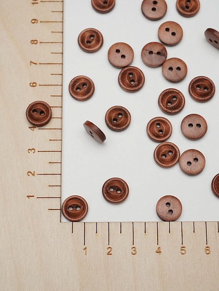 Пуговица цв.карамельно-терракотовый,11мм, 2 отверстия