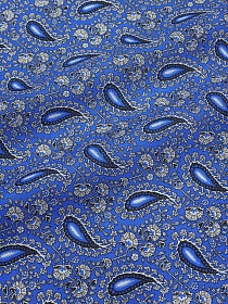 Бязь "Цветочные огурчики" цв.васильково-голубой, ш.1.5м, хлопок-100%, 120гр/м.кв