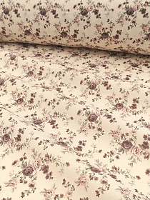 Импорт. хлопок Digital "Теплое цветение" цв.сливочный, ш.1.5м, хлопок-100%, 150гр/м.кв