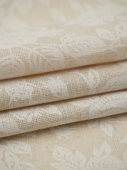 Полулен "Белые розы" (на суровом), ш.1.5м, лен-30%, хлопок-70%, 140гр/м.кв