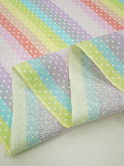 Поплин "Пшено на цветной полоске", СОРТ2, ш.1.5м, хлопок-100%, 100гр/м.кв