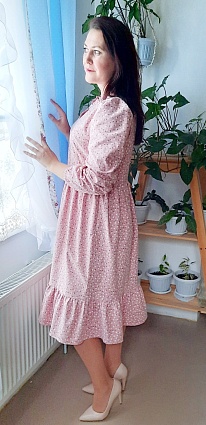 Платье из теплого хлопка "Дюймовочка"