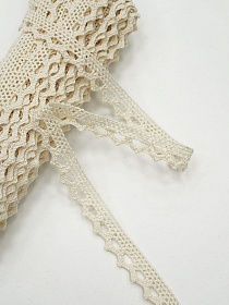 Кружево цв.суровый, ш.10мм, хлопок-100%, 10м, рис.075/3