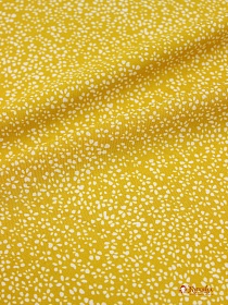 Штапель "Мелкая цветочная рябь на желтой горчице" СОРТ2, ш.1.44м, вискоза-100%, 90гр/м.кв
