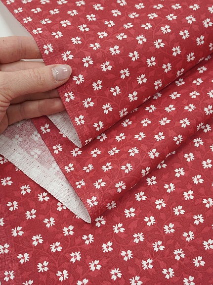 Перкаль "Зорица" цв.красный, ГОСТ, ш.1.5м, хлопок-100%, 125гр/м.кв