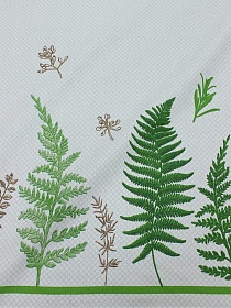 Рогожка "Лесная ботаника-листья по кайме", ш.1.5м, хлопок-100%, 170гр/м.кв