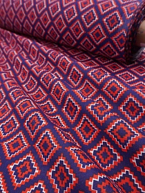 Бязь "Пиксельный ромб" цв.красный, ш.1.5м, хлопок-100%, 110гр/м.кв