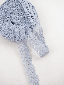 Кружево цв.небесно-голубая дымка, ш.25мм, хлопок-90%, п/э-10%, 10м, рис.044/20