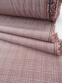 Вареный (стираный) хлопок "Клетка Мини" цв.коричнево-красный, ш.2.5м, хл-100%, 115гр/м.кв