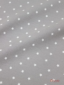 Теплый хлопок "Звездопад на сером", ш.1.5м, хлопок-100%, 150гр/м.кв