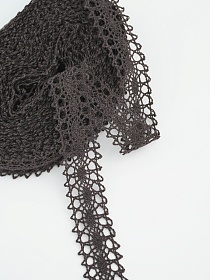 Кружево цв.темный шоколад, ш.19мм, хлопок-90%, п/э-10%, 10м, рис.047/10