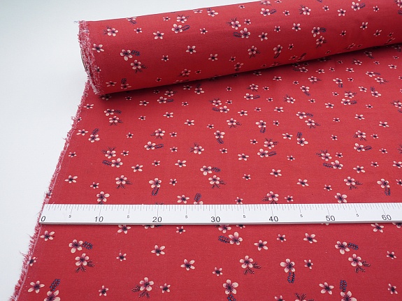 Хлопколен "Марта" цв.красный, СОРТ2, ш.1.5м, лен-20%, хлопок-80%, 145гр/м.кв