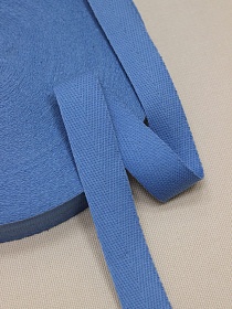 Лента киперная цв.темно-голубая дымка, ш.22мм, хлопок-100%