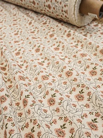 Хлопколен с вареным эффектом "Цветочный переплет", ш.2.5м, хл-92%, лен-8%, 110гр/м.кв
