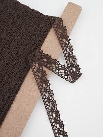Кружево цв.шоколад, ш.20мм, хлопок-90%, п/э-10%, рис.015/10