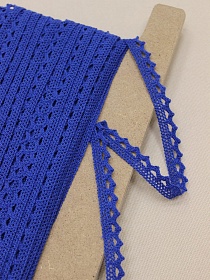 Кружево цв.василек, ш.12мм, хлопок-90%, п/э-10%#032243