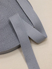 Лента киперная цв.серый, ш.22мм, хлопок-100%