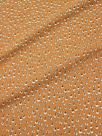 Теплый хлопок "Мелкие белые листочки" цв.коричневая охра, ш.1.5м, хлопок-100%, 150гр/м.кв