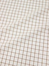 Вареный (стираный) хлопок "Коричневая клетка (1.7*1.7см) на молочном", ш.2.5м, хл-100%, 115гр/м.кв