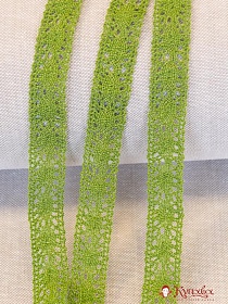 Кружево цв.зеленая олива, ш.20мм, хлопок-90%, п/э-10%
